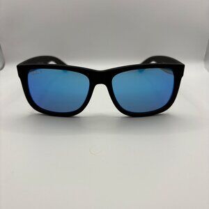 Ray-Ban RB4165 Polarized Sunglasses - Black rubber frame with Blue lenses